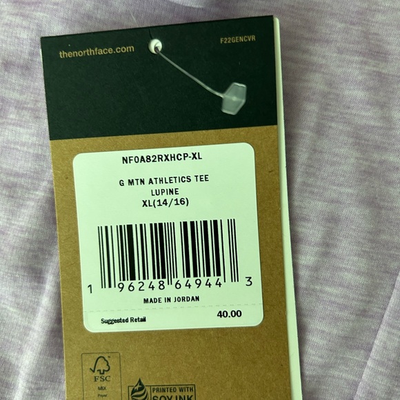 NWT North Face Athletic Tee size youth 14/16 (xl) - Picture 3 of 5